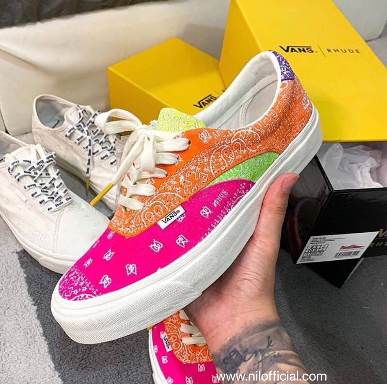 限量Rhude x Vans Vault Acer Ni Sp 聯名限定粉色變形蟲低筒鞋