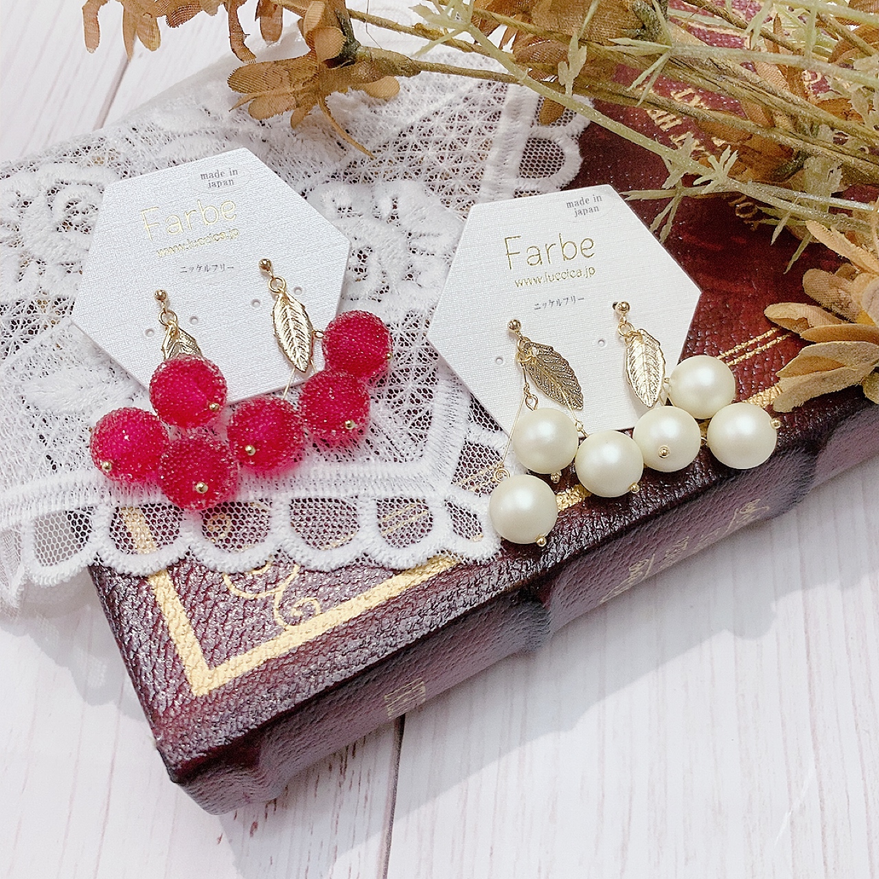 [日本制]Farbe 車厘子耳環