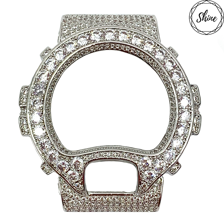 DW-6900 客製 銀X白閃石金屬錶殼