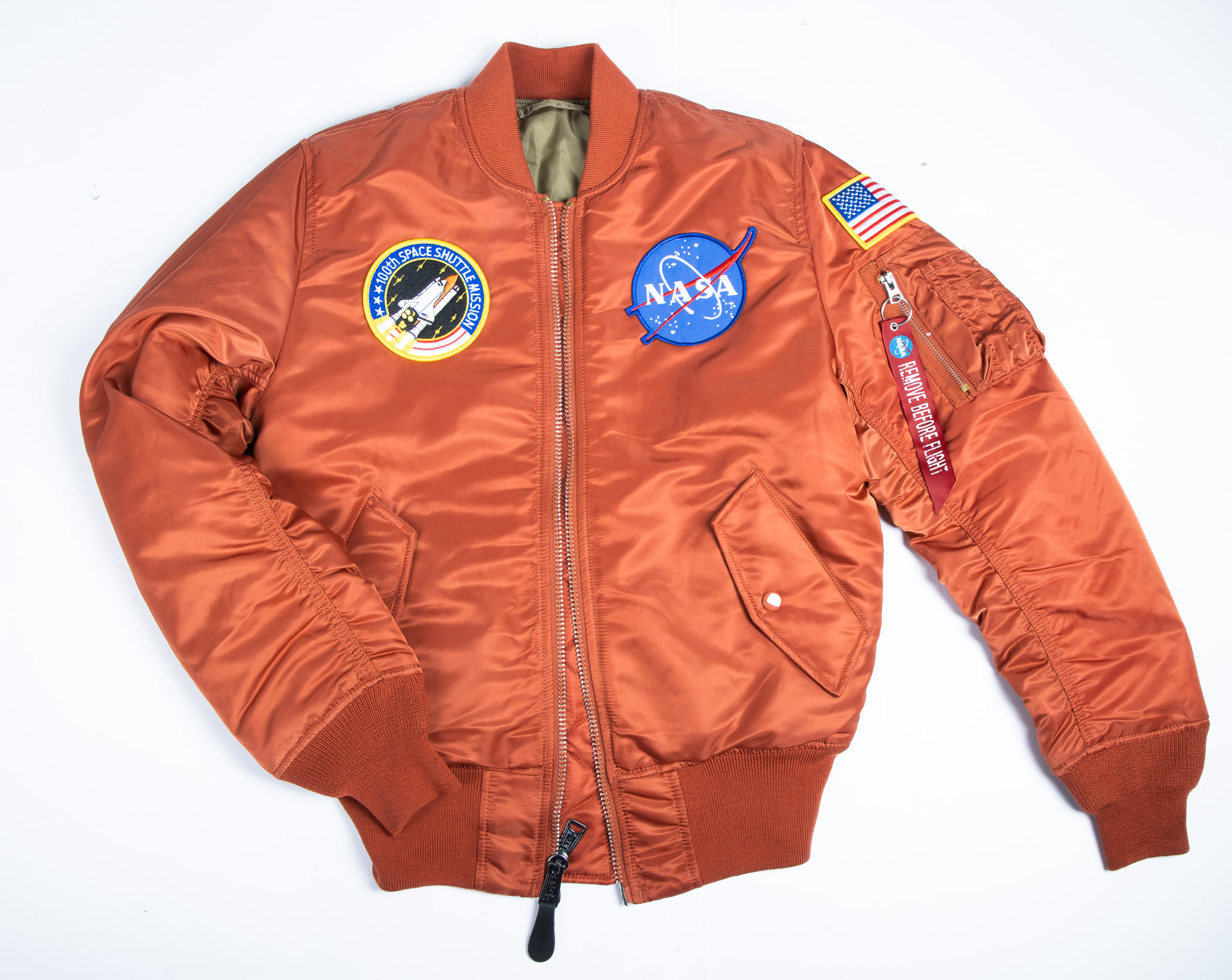 Alpha Industries Nasa Ma 1 Flight Jacket Rust