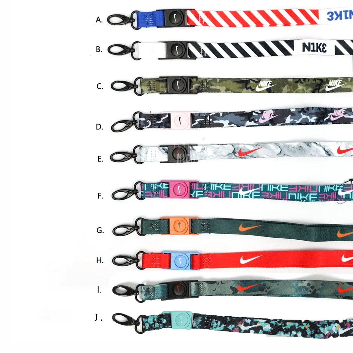 【8折】NIKE LANYARD 迷彩 大理石 可拆式識別帶 證件帶 識別證 掛飾 掛頸 插扣 鑰匙圈【AC4434-985】