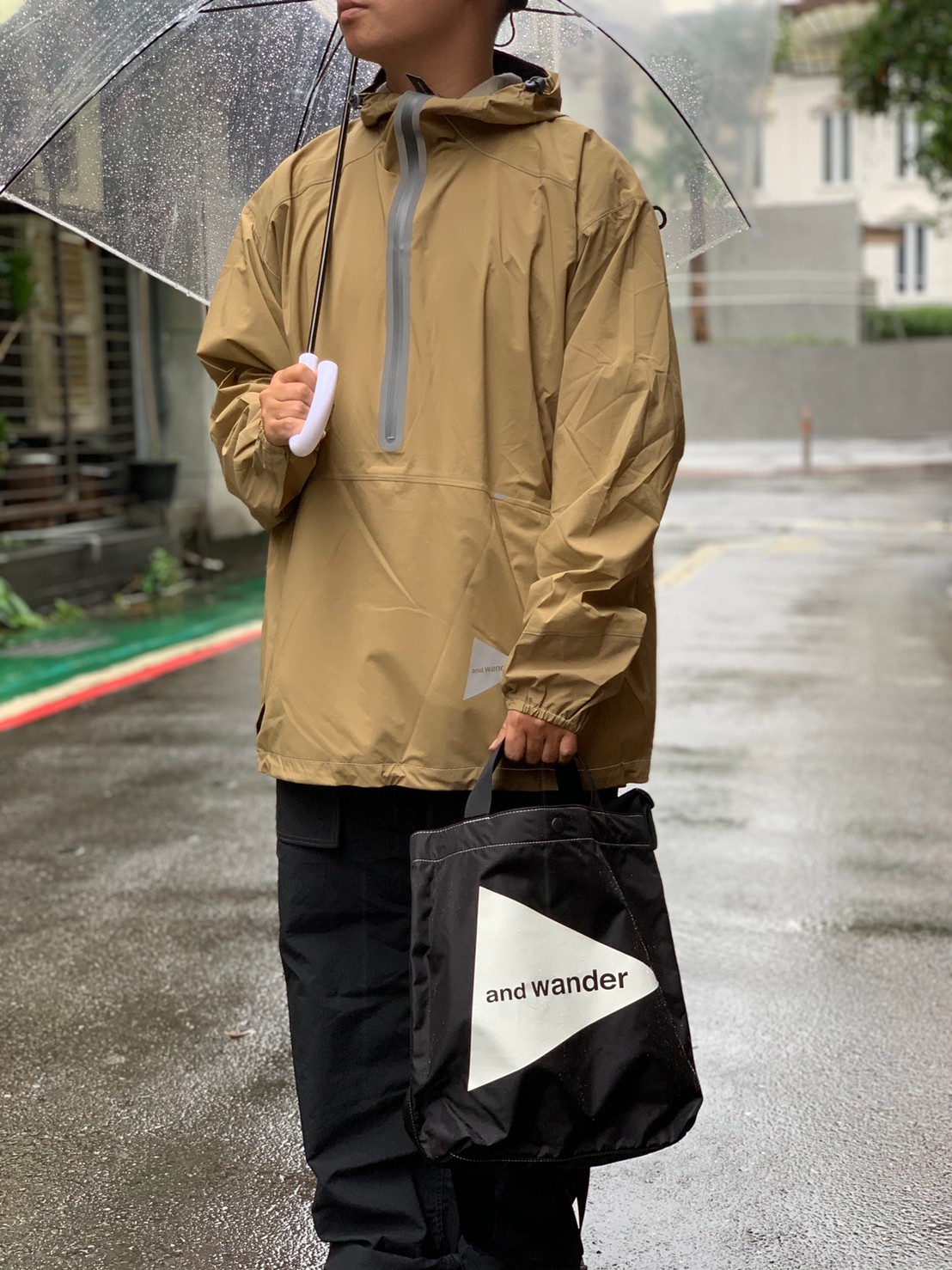 and wander 2.5 サイズ00 rain jacket layer