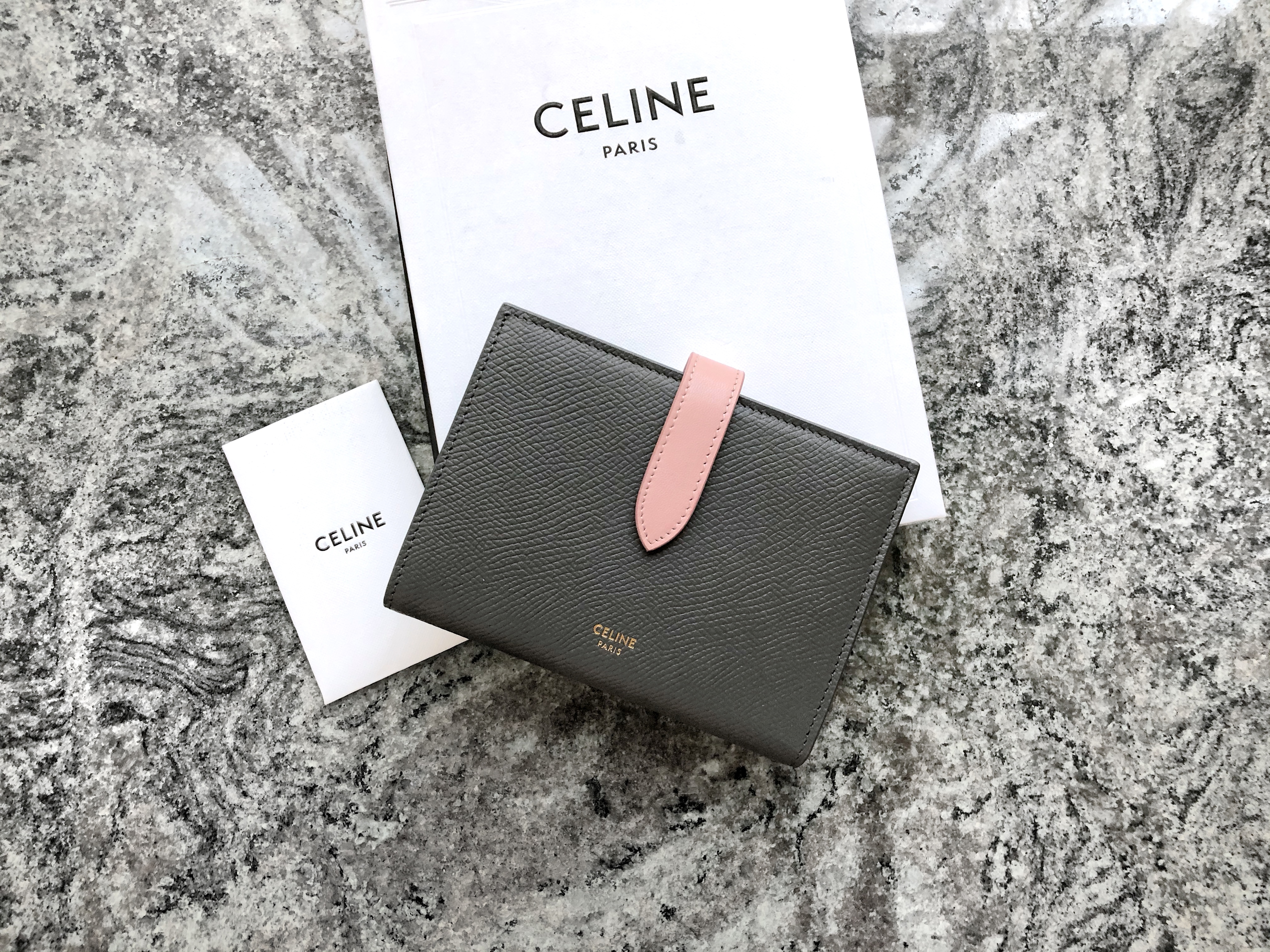 Authentic CELINE Medium Strap Wallet 10B643BRU Wallet #260-003-856-9500