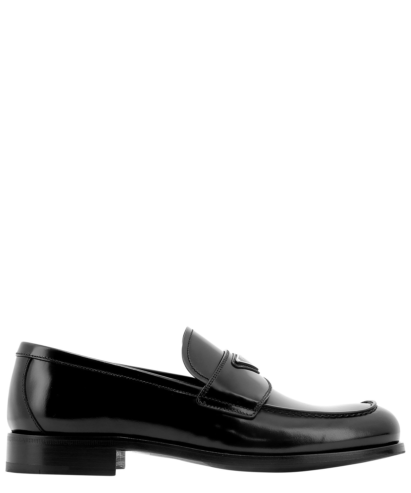 prada monogram heeled loafers