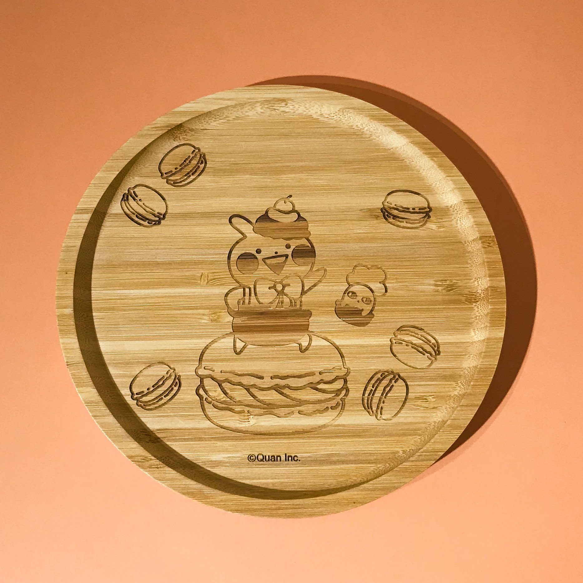 Usagyuuun-雷雕木盤-馬卡龍款