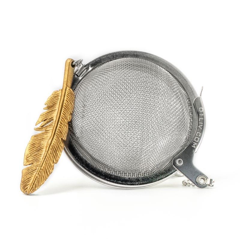 01LIV 奇趣茶球 - 精致吊饰系列 - 羽毛（金）