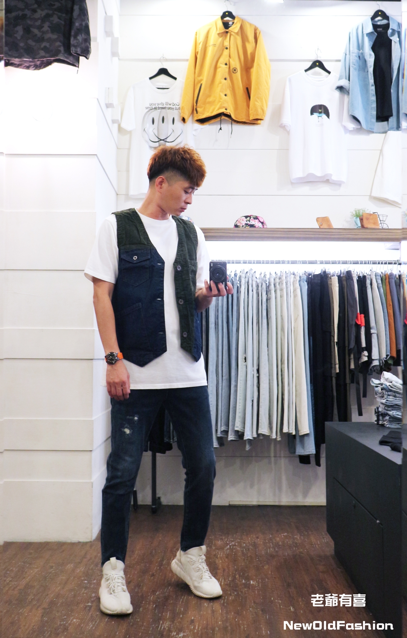 『新品上市』拼接絨布牛仔背心(NOF2009PL209)