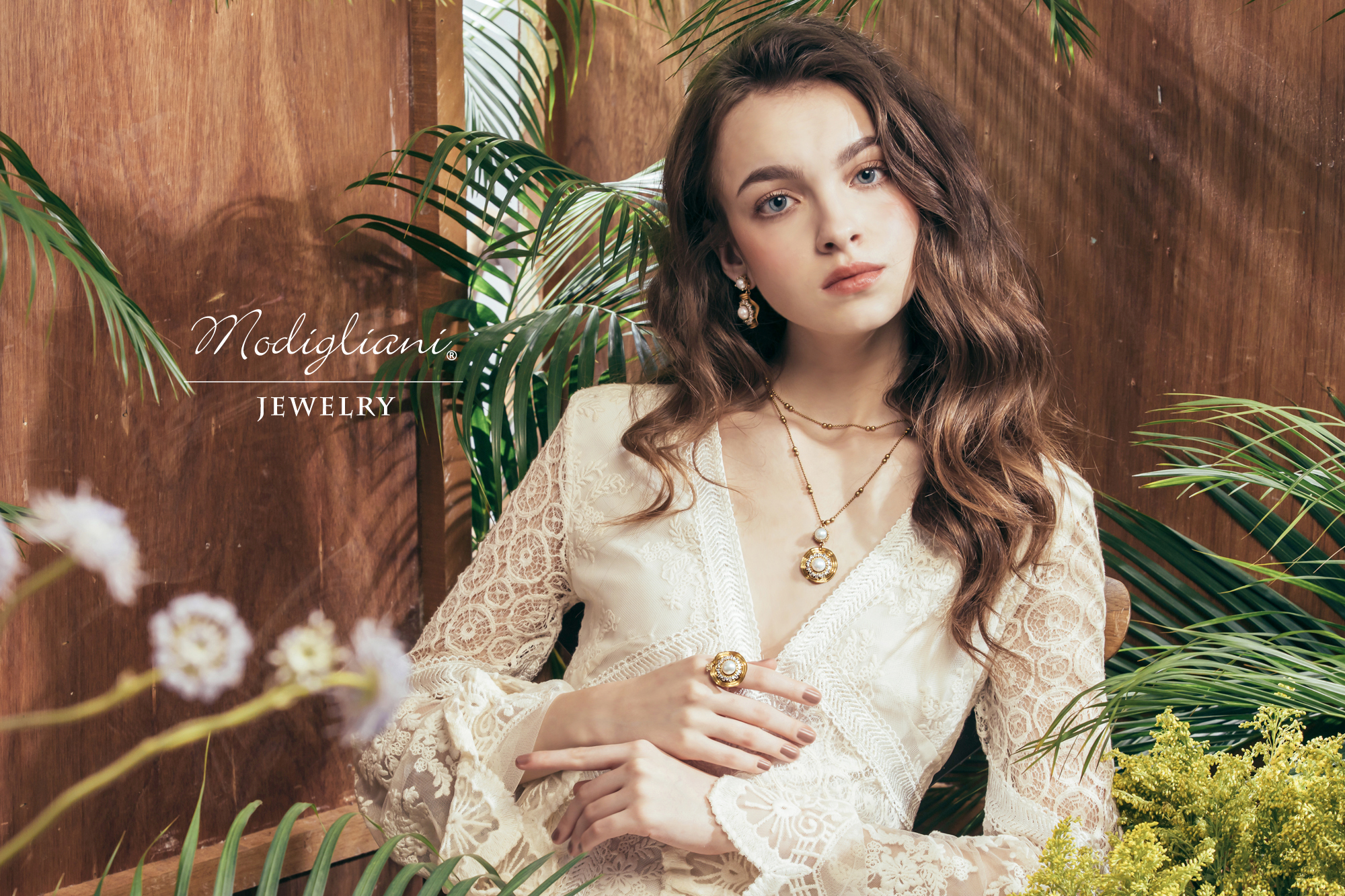 黃銅飾品,黃銅,雙層項鍊,項鍊,天然珍珠,華麗,鋯石