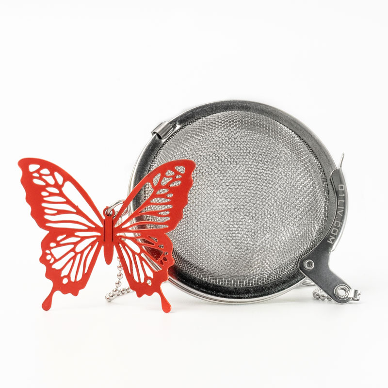 01LIV 奇趣茶球 - 精致吊饰系列 - 蝴蝶（红）