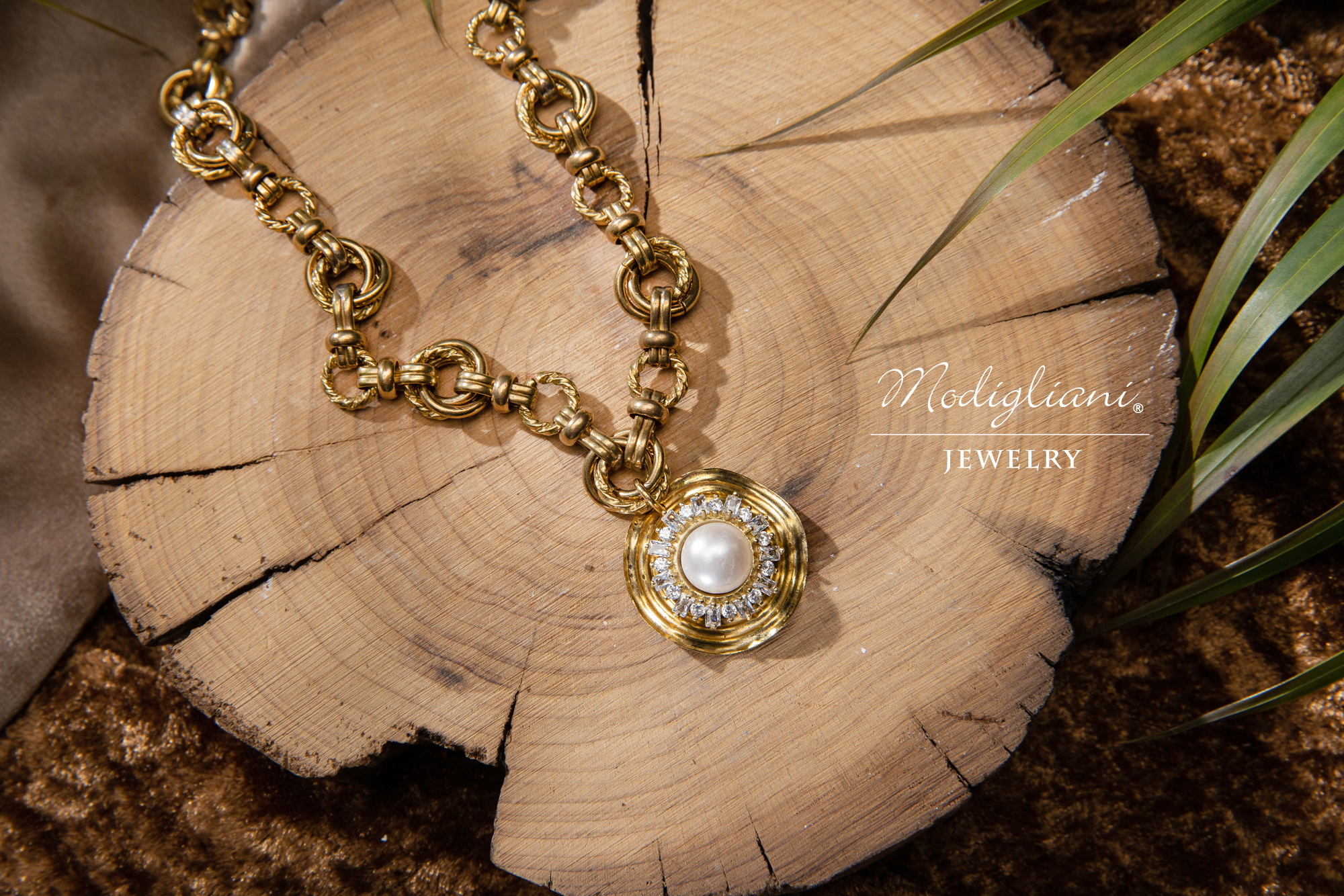 黃銅飾品,黃銅,項鍊,頸鍊,天然珍珠,鋯石,份量感,華麗,個性