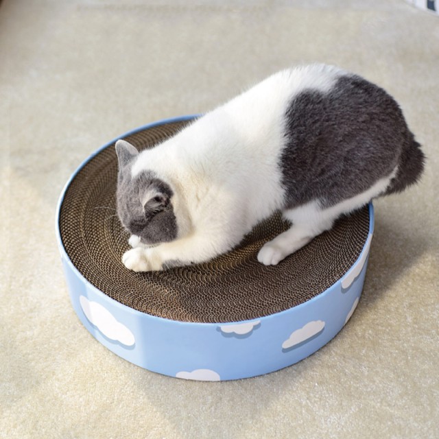 喵仙兒-圓形貓抓窩 大型貓抓窩-綿綿雲朵/嫩嫩貓爪-Large