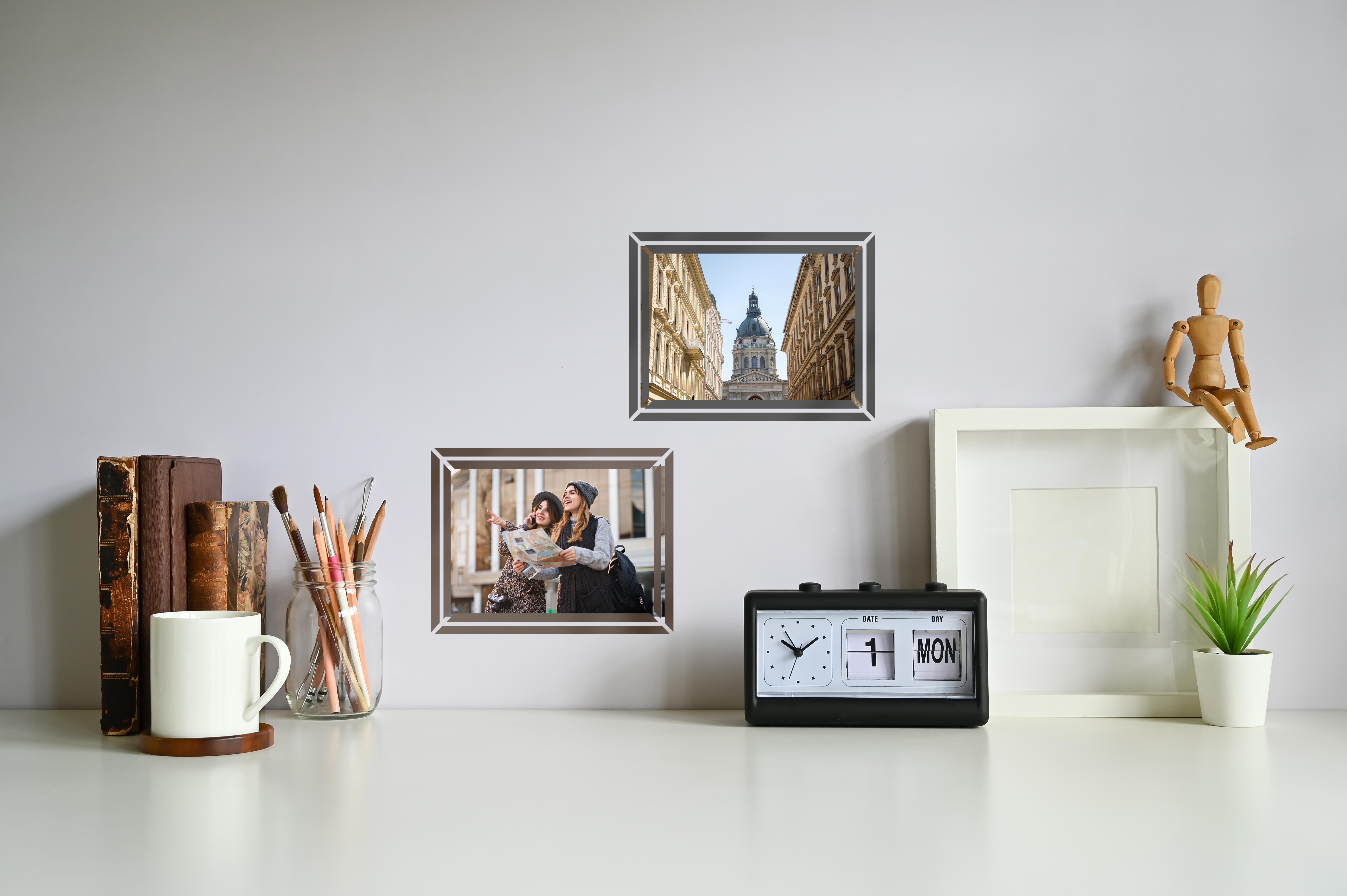 QuickFilm™靜電無痕相框貼 (4R雙色相框貼) (棕、淺灰) - 4張