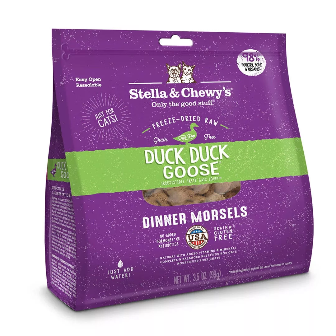 Stella & Chewy's DUCK DUCK GOOSE FROZEN RAW DINNER MORSELS．3.5oz/8oz/18oz
