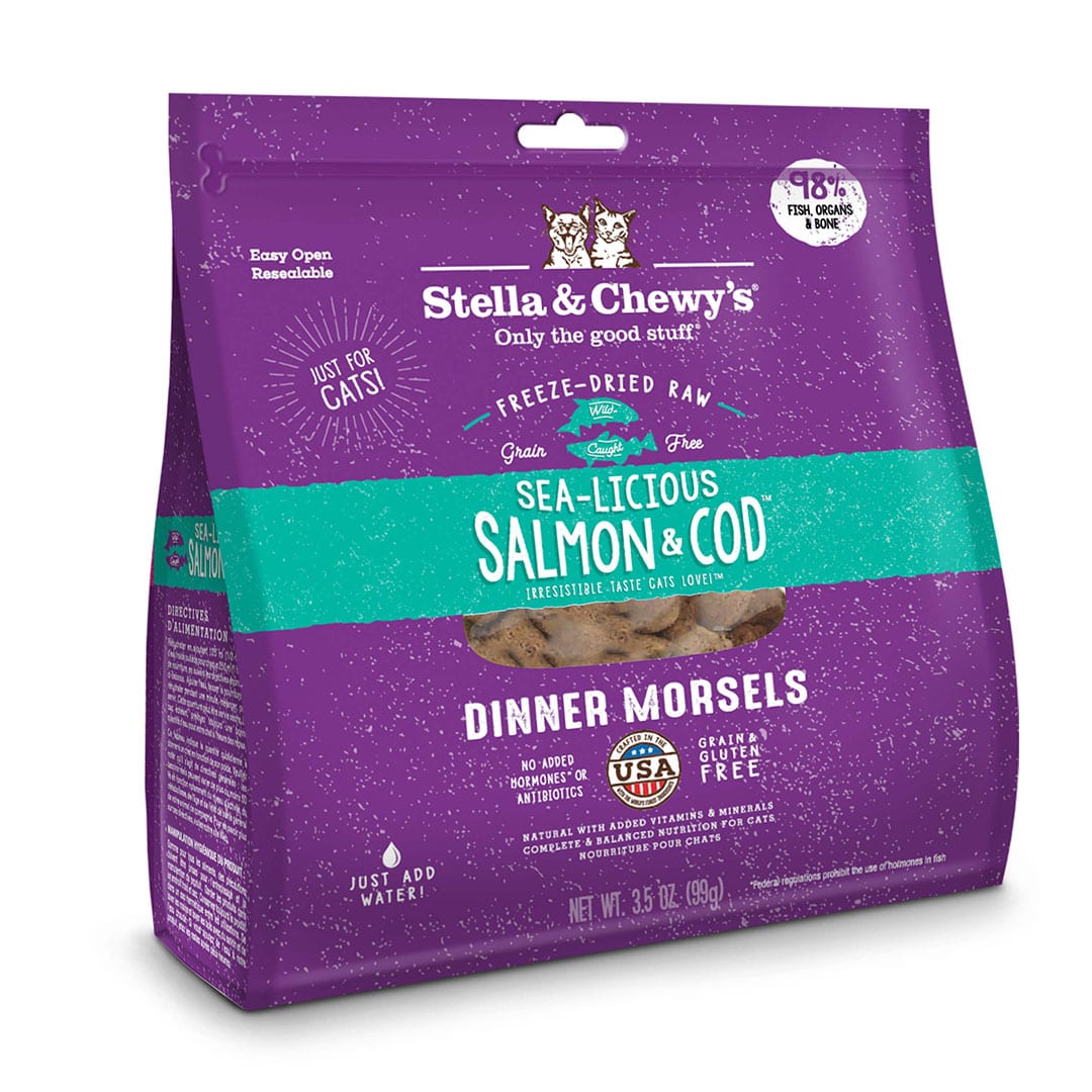 Stella & Chewy's SEA-LICIOUS SALMON & COD FREEZE-DRIED RAW DINNER MORSELS．3.5oz/8oz