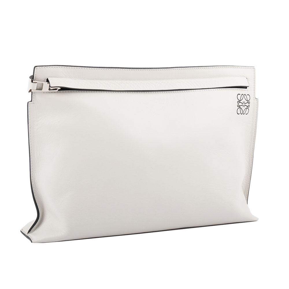 【LOEWE】T Pouch 素面小牛皮手拿包