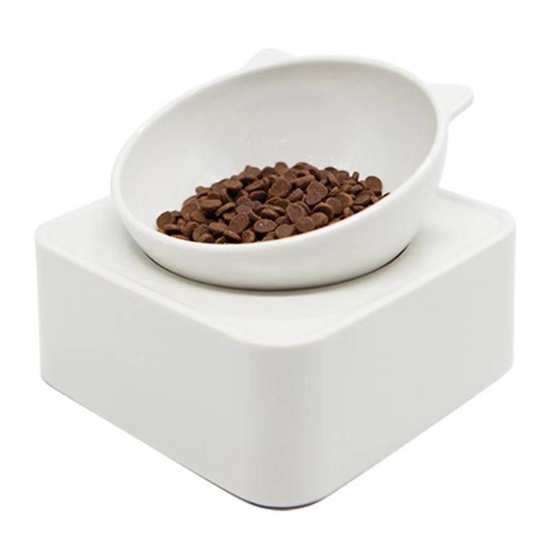 Kk White Cat Ears Bowl Tilt MultiAngle Adjust...