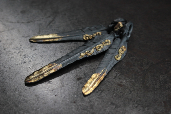 SE-436鷹羽+K18頭/K18金箔/K18金點