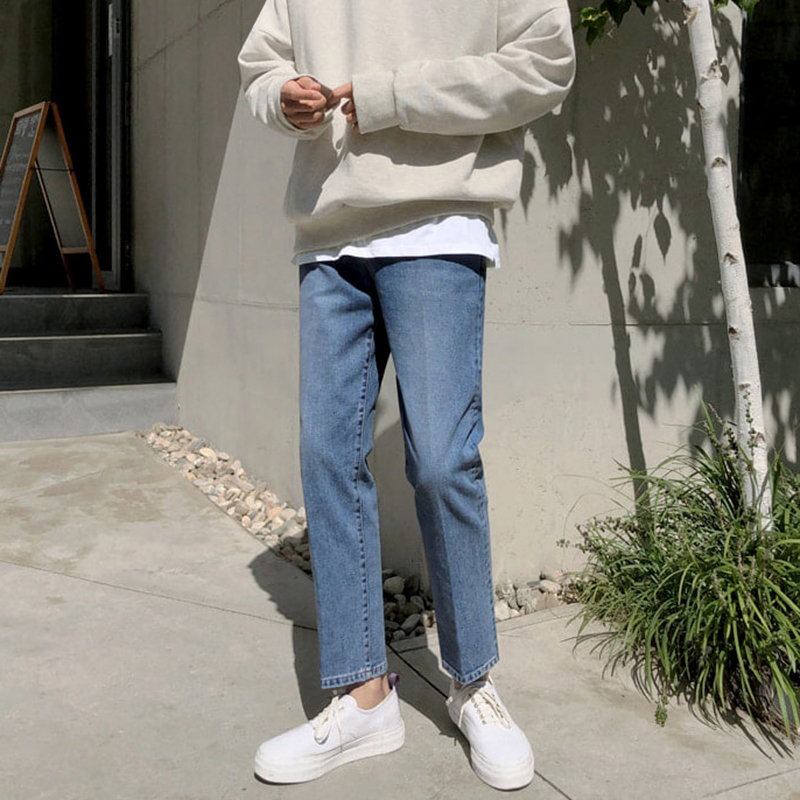 水洗九分丹寧牛仔褲 / XL / 不提供退換貨