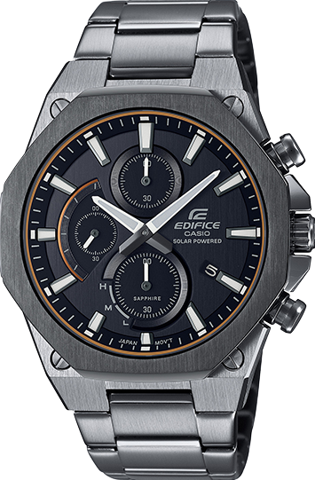 萬年鐘錶 - CASIO EDIFICE 系列   太陽能輕薄三眼計時男錶  EFS-S570DC-1A  錶徑 : 44MM