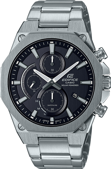 萬年鐘錶 - CASIO EDIFICE 系列   太陽能輕薄三眼計時男錶  EFS-S570D-1A  錶徑 : 44MM