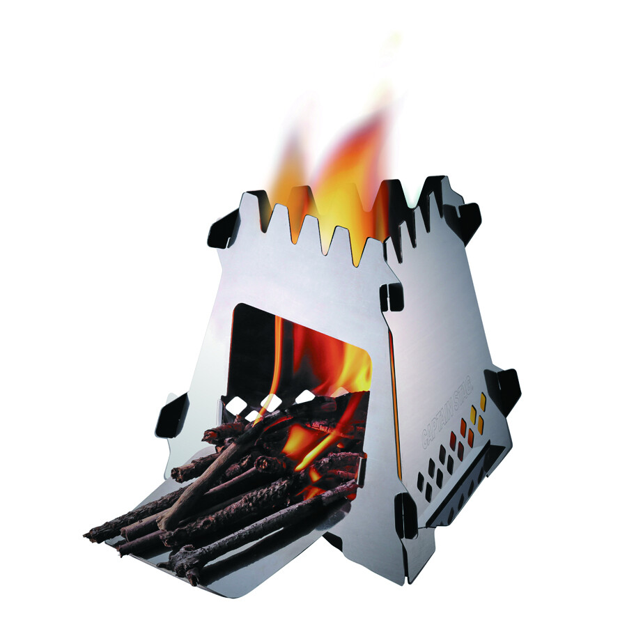 Captain Stag 不銹鋼三角露營小型焚火台 UG-0046