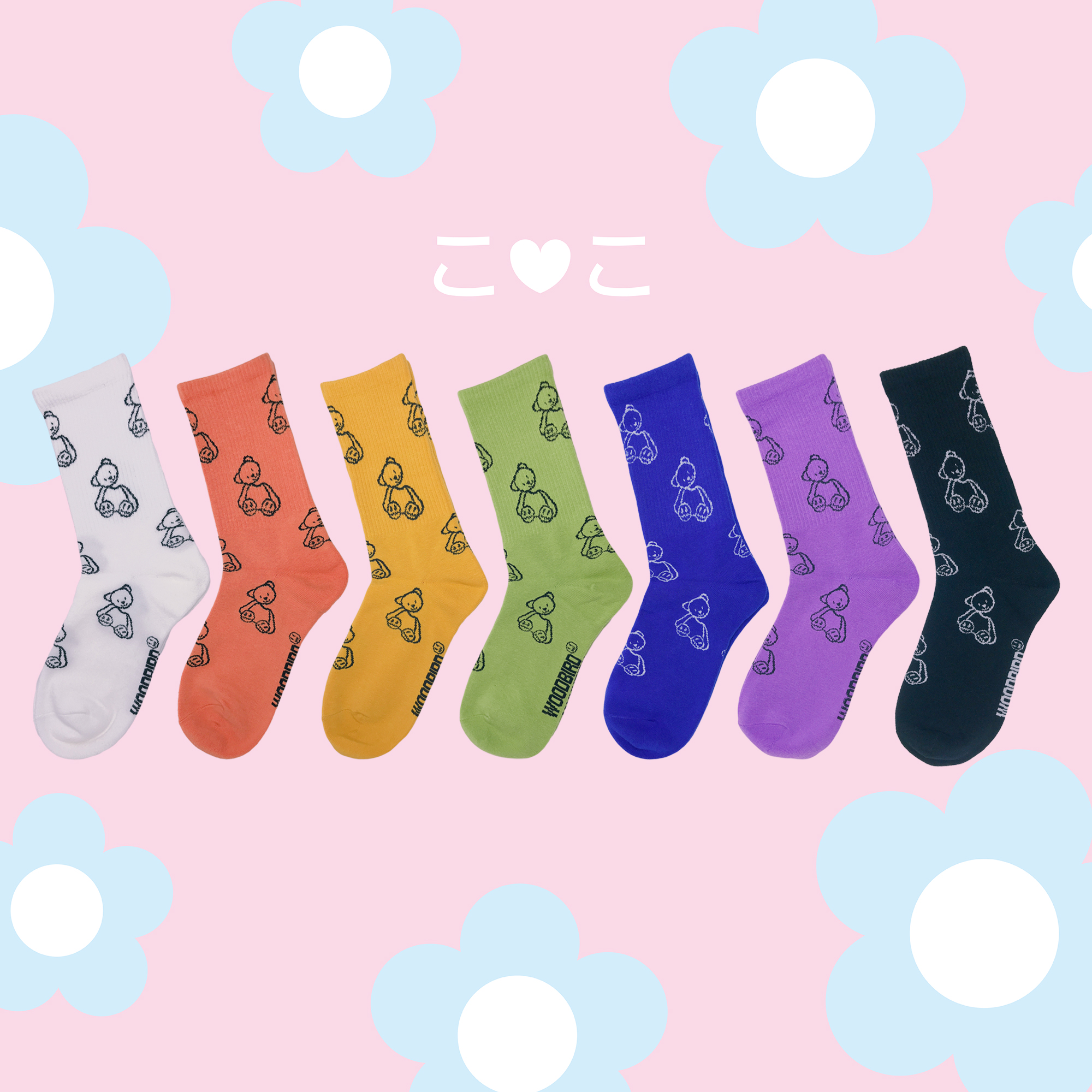 泰迪熊熊滿版造型襪子