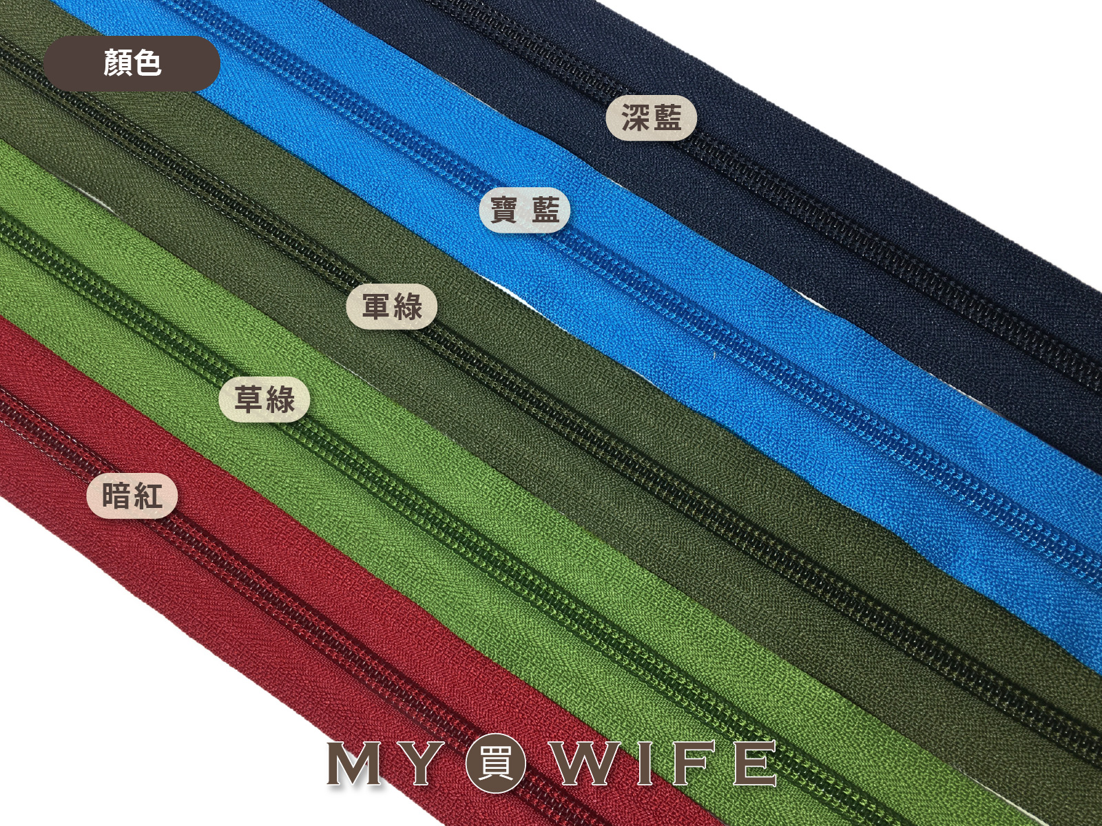 【YKK】5號_尼龍碼裝拉鍊/拉鍊頭_11色