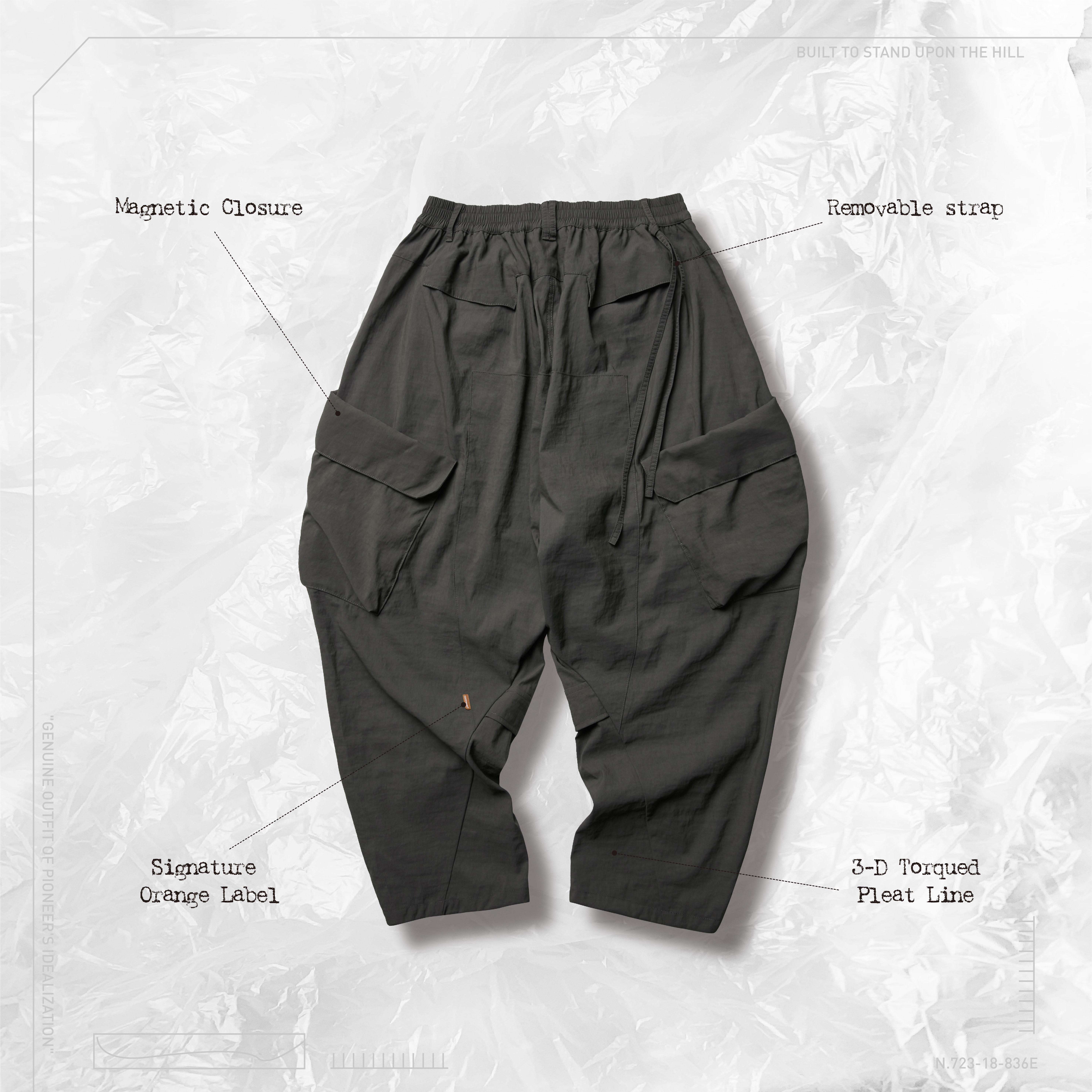 E.4th “Torqued” 3D Military Pants - Asphalt