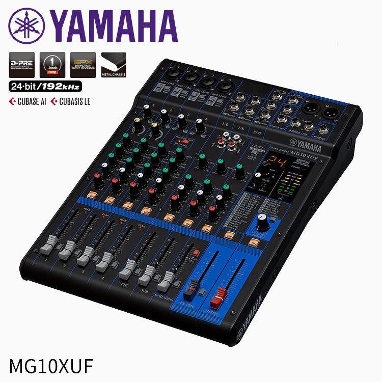 YAMAHA MG10XUF MIXER 音量推桿版本 混音器