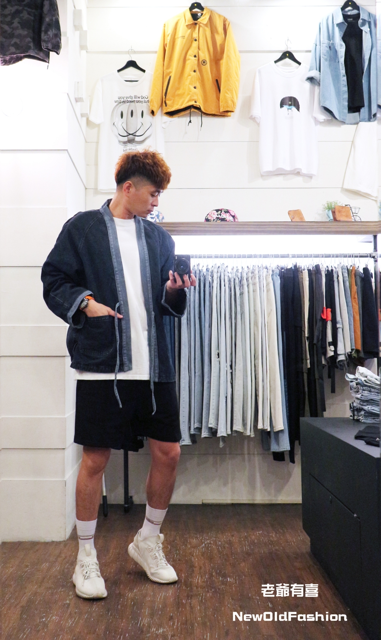 『新品上市』重磅藍滾邊刷絨牛仔武士外套