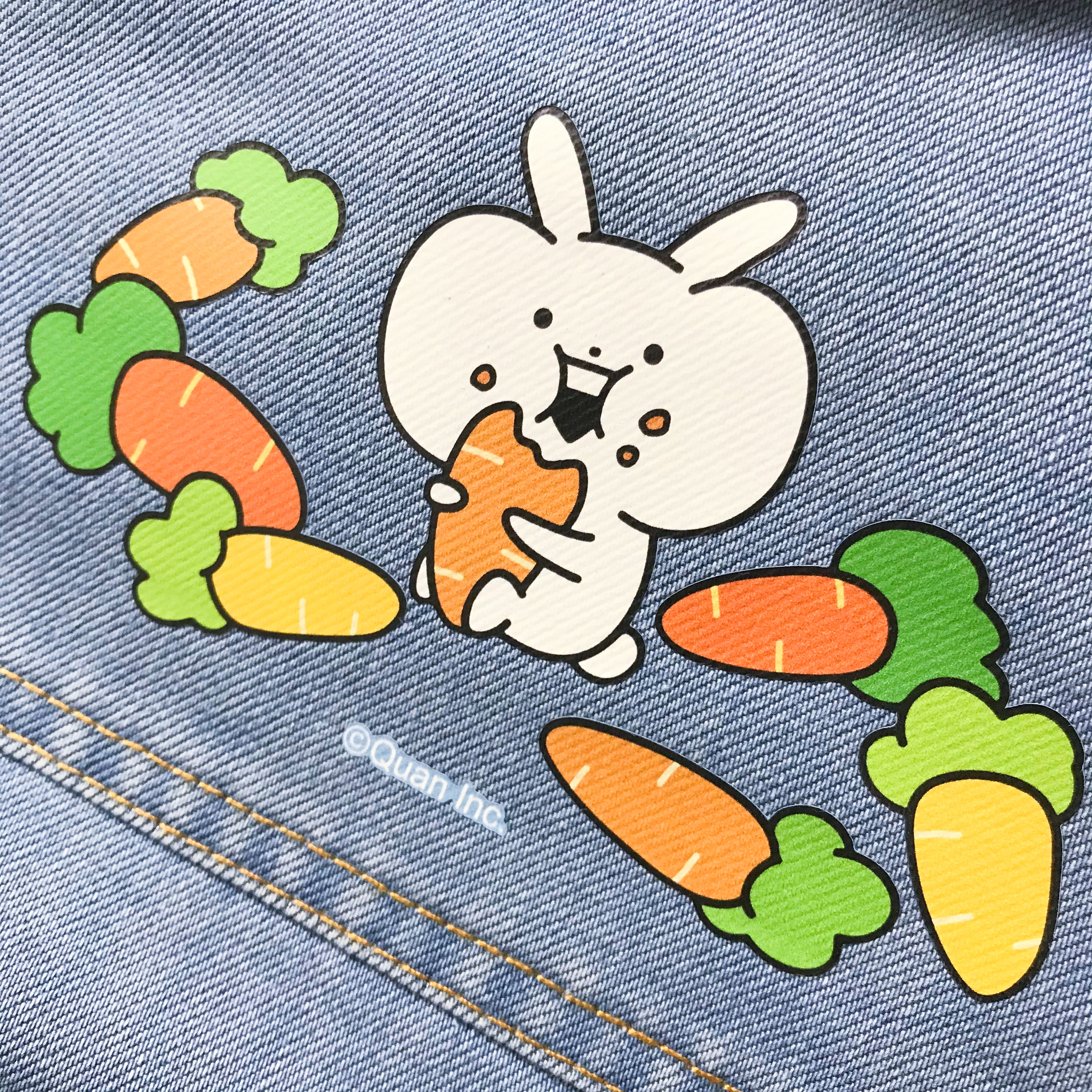 Usagyuuun-牛仔購物包-吃蘿蔔款