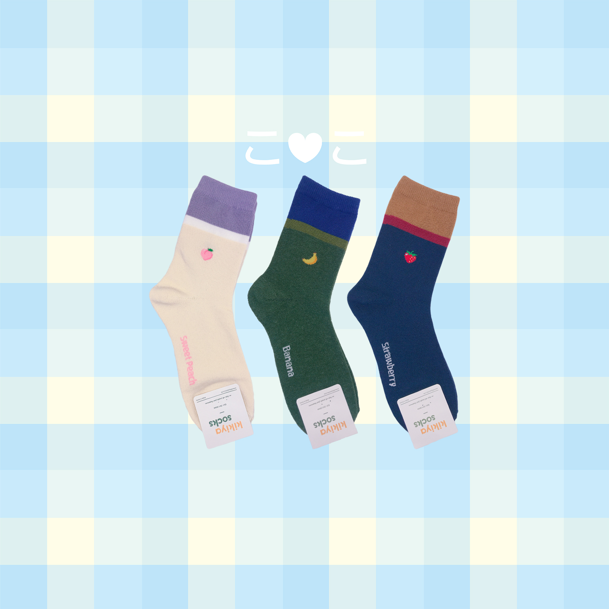 正韓水果造型撞色襪子