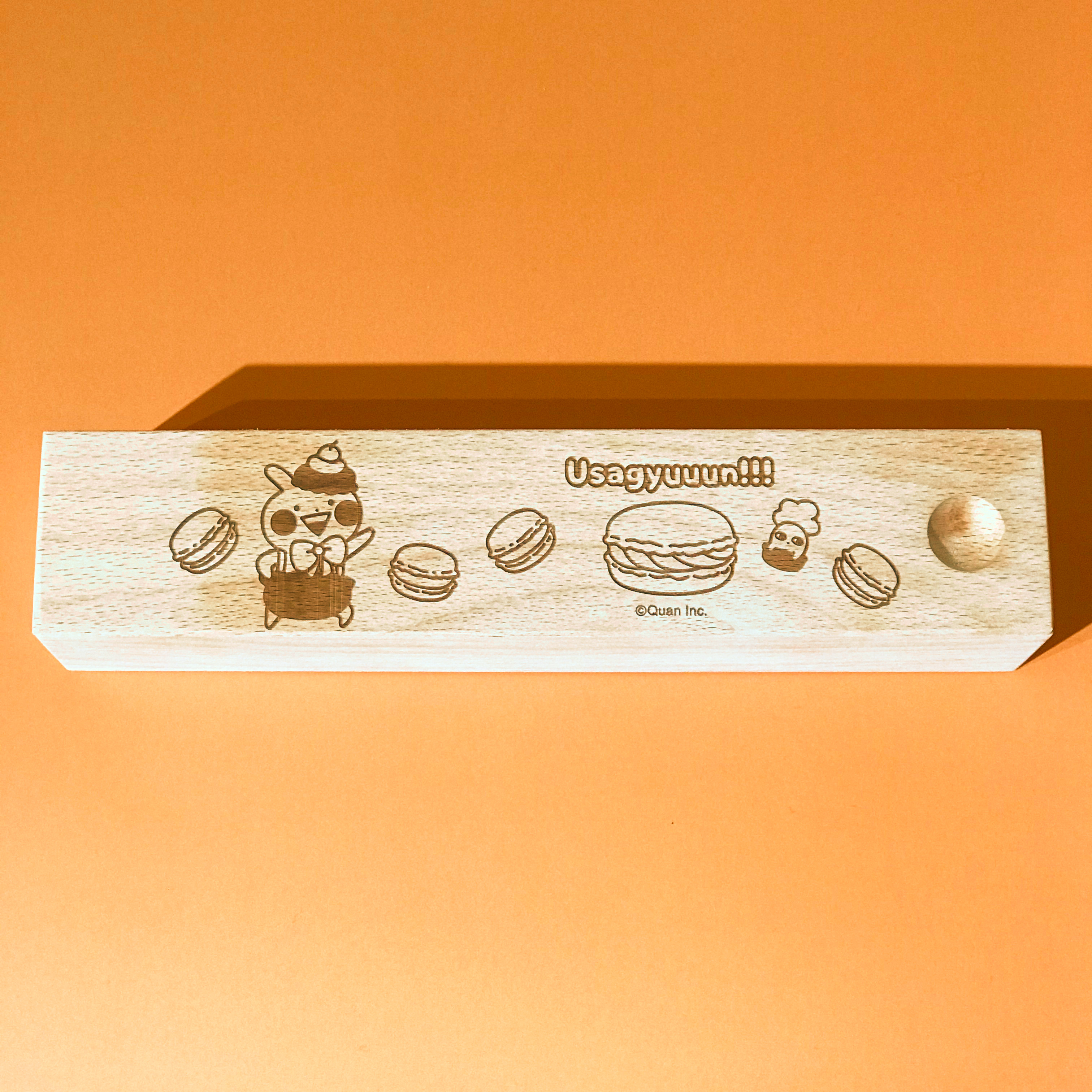 Usagyuuun-雷雕木質餐具組-馬卡龍款