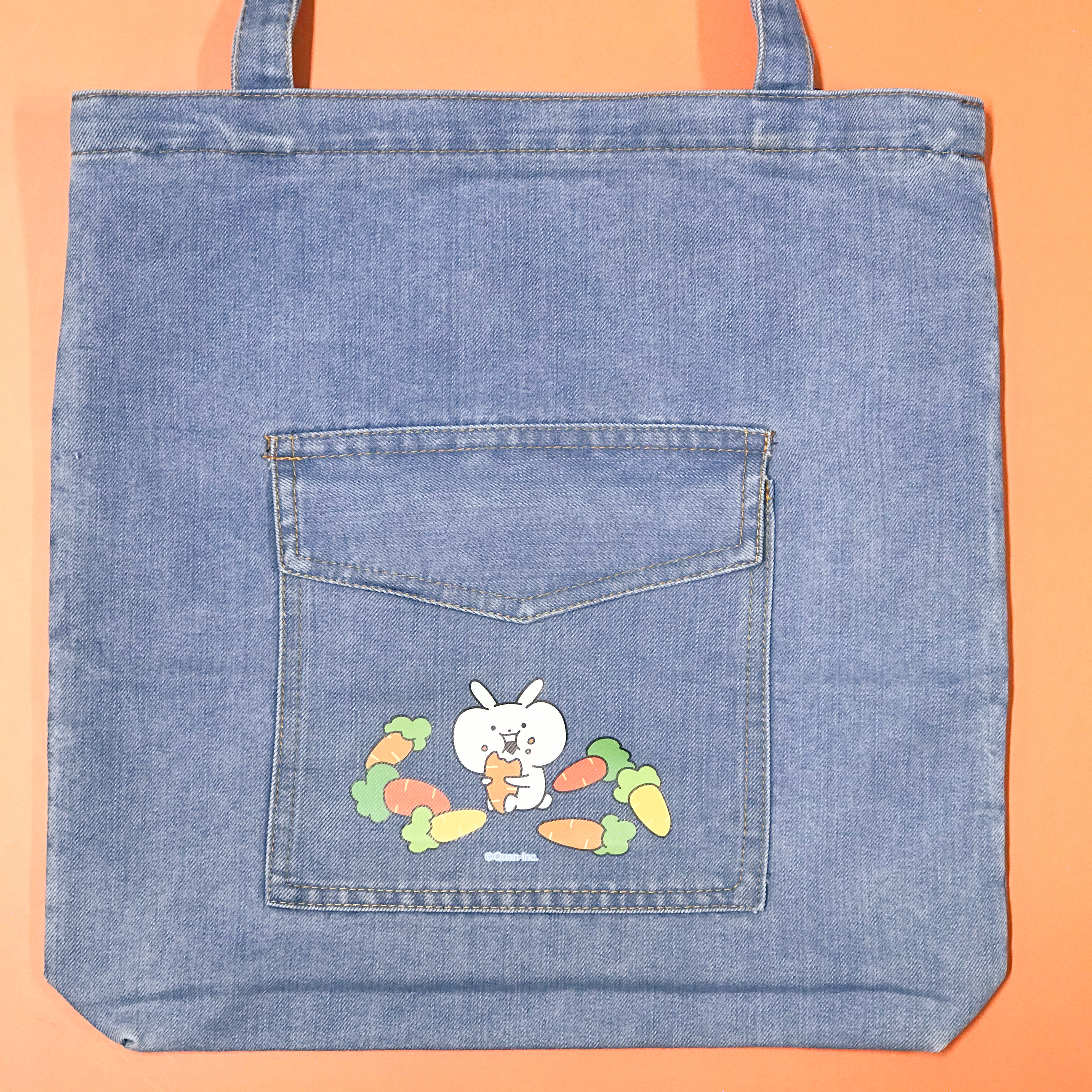 Usagyuuun-牛仔購物包-吃蘿蔔款