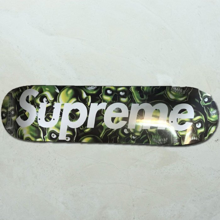 【車庫服飾】SUPREME SKULL PILE DECK 2018 螢光綠骷髏 經典收藏滑板