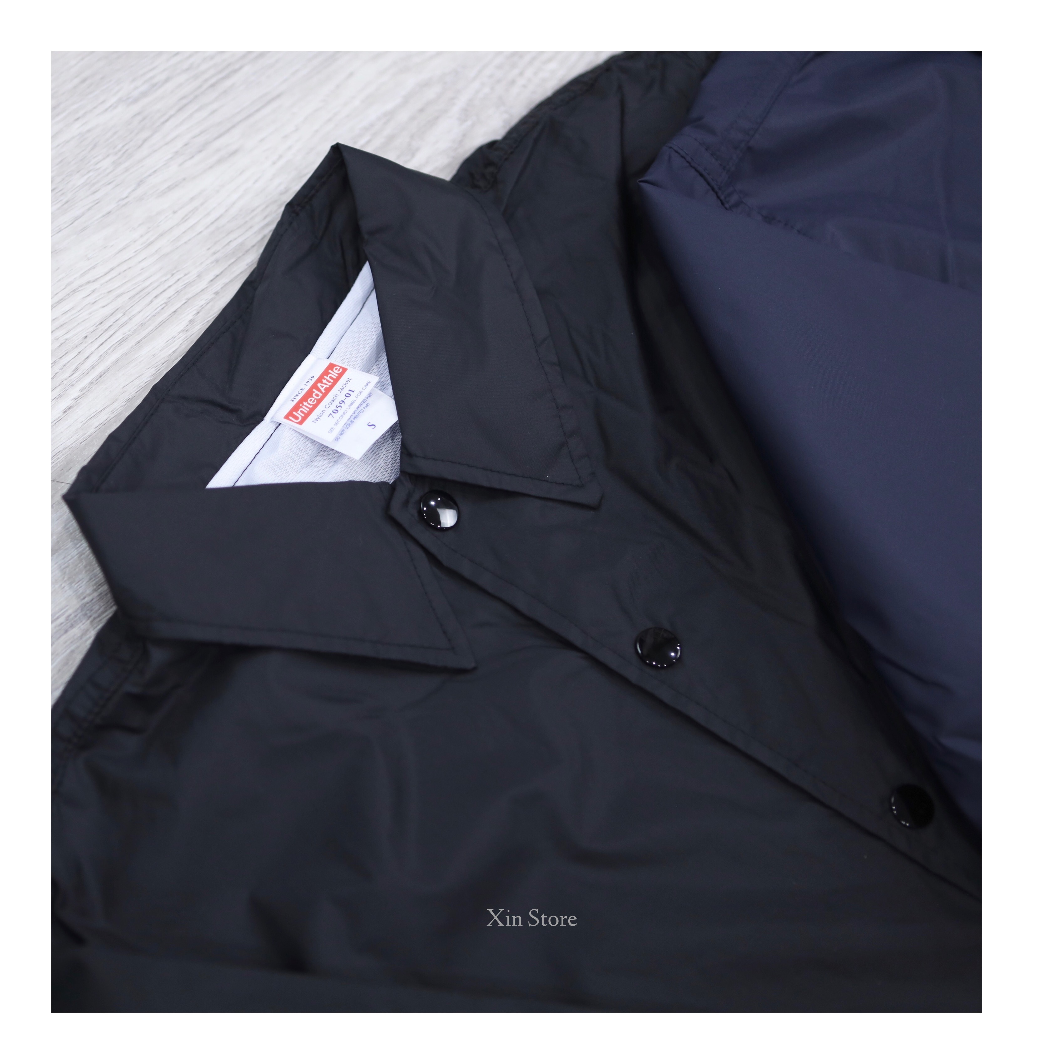 United Athle UA 7059 教練外套 尼龍 防風防潑水 黑 深藍