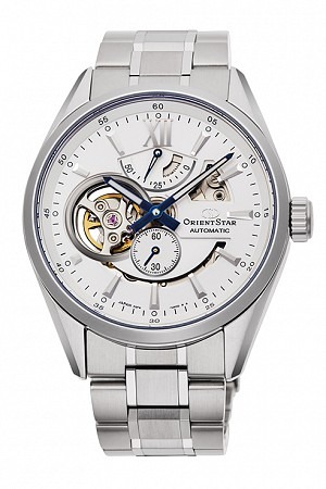 Mechanical Contemporary White Dial Metal Strap