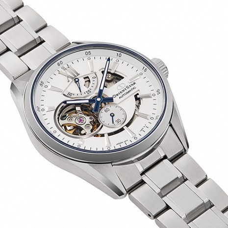 Mechanical Contemporary White Dial Metal Strap