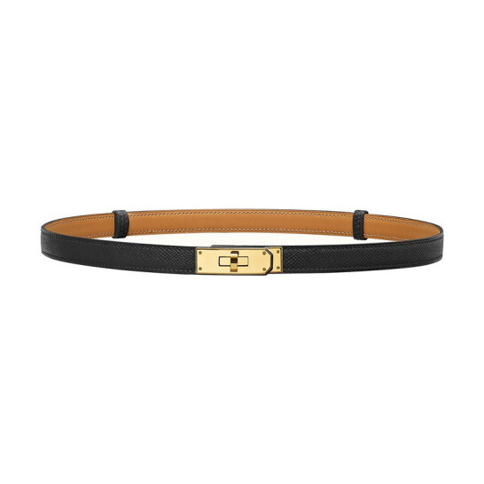 全新HERMES KELLY BELT 皮帶/腰帶, 18mm 黑金Epsom皮, H069853CC89 ,#BRAND NEW #香榭站正品