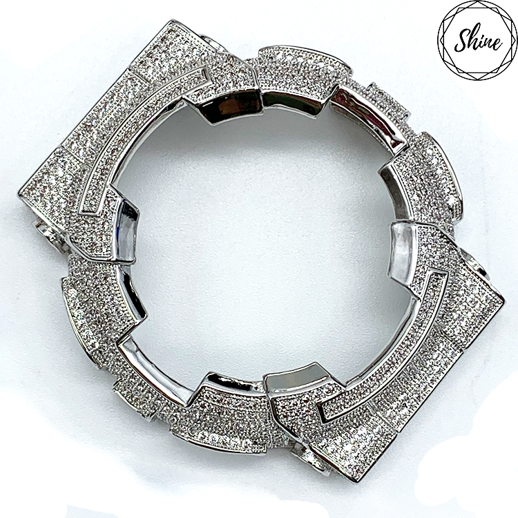 GA-110 客製 銀X白閃石金屬錶殼 (新款)