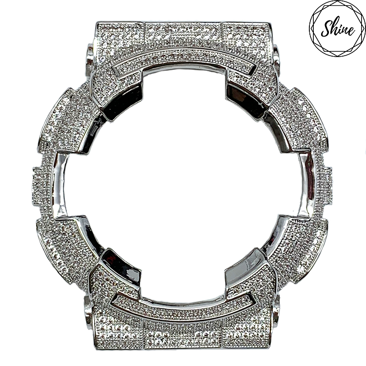 GA-110 客製 銀X白閃石金屬錶殼 (新款)