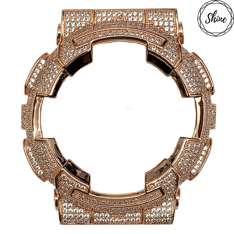 GA-110 客製 玫瑰金X白閃石金屬錶殼 (新款)