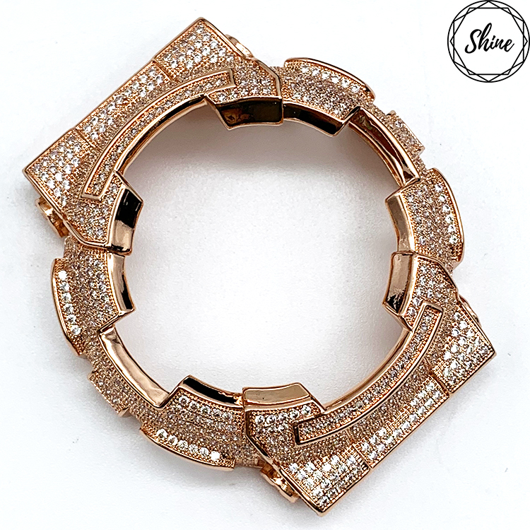 GA-110 客製 玫瑰金X白閃石金屬錶殼 (新款)