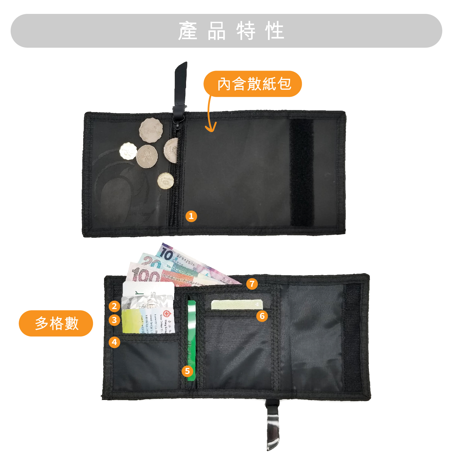 火柴人日常小物｜三摺魔術貼銀包