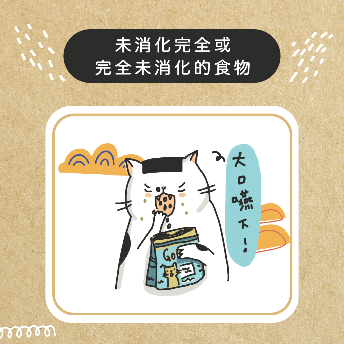 未消化完全或未完全消化的食物