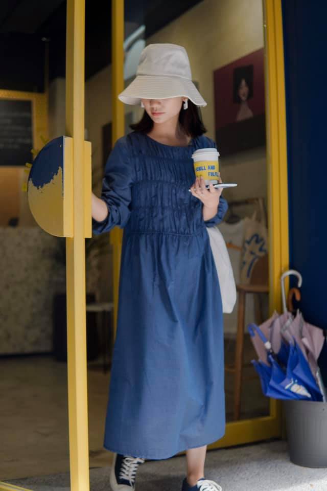 雨光海洋細皺長洋裝-星子