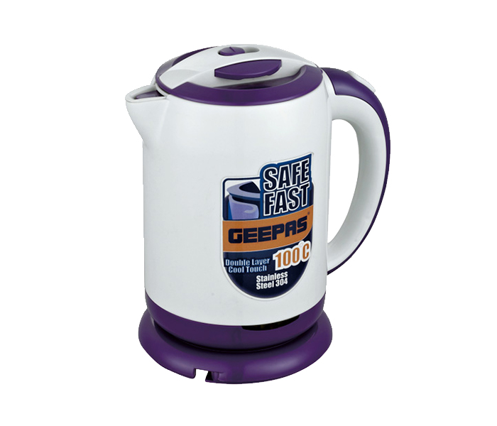 Geepas    GK5372 ‧防燙不銹鋼內膽電熱水壼‧1428W‧1.0公升‧香港行貨,原廠1年保養‧