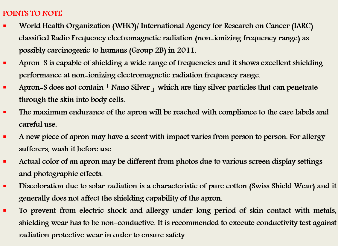 Apron-S Points to Note