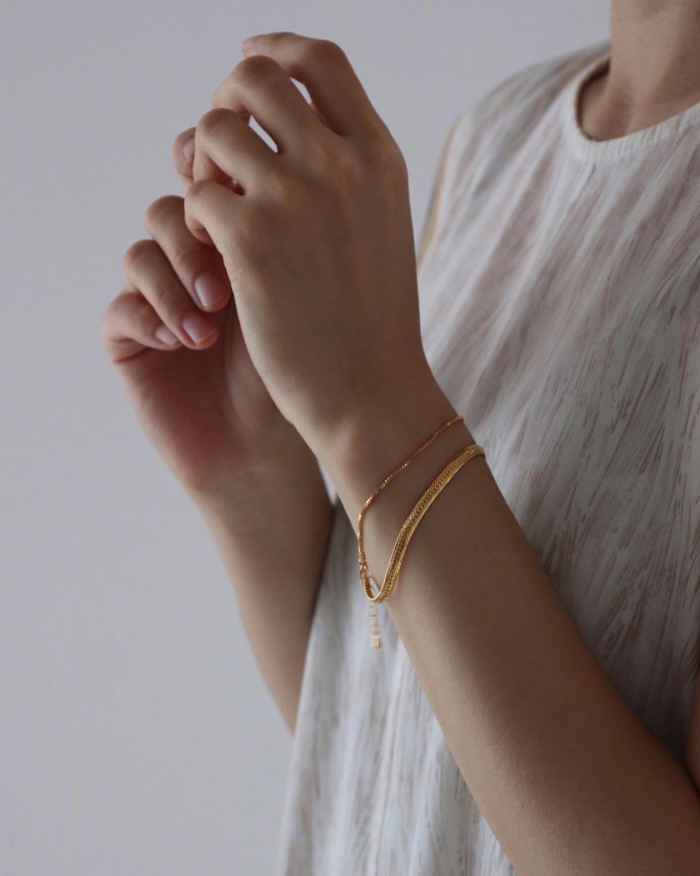 韓國金色雙條魚骨手鍊