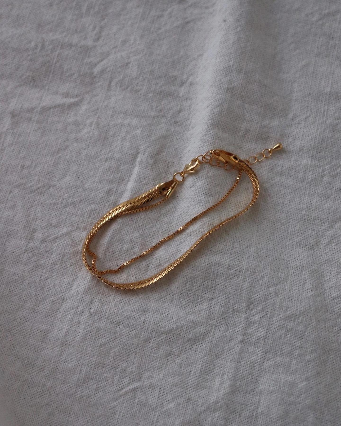 韓國金色雙條魚骨手鍊